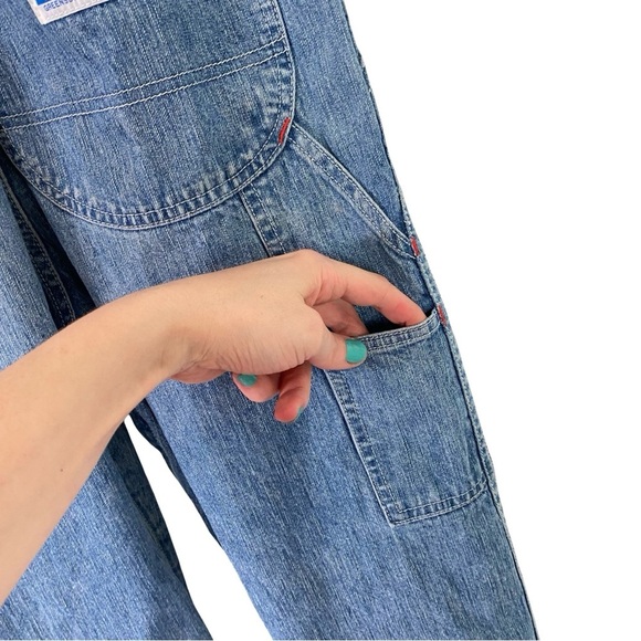 Vintage 90s Wrangler Overalls Womens Size 8 Medium Floral Hand Painted Handmade - Picture 13 of 16